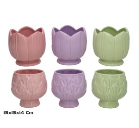 MACETERO CERAMICA ROSSANE 13X13X14CM 3 STD.