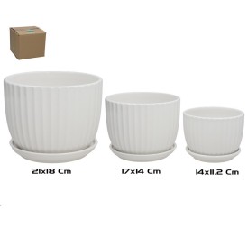 SET 3 MACETEROS KLEIN CERAMICA 21X18 CM