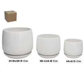 SET 3 MACETEROS OLGA CERAMICA 21,8X18,9 CM