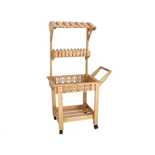 JARDINERA CARRITO MARRON 80X45X140 CM