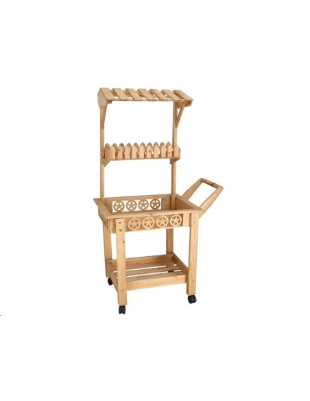 JARDINERA CARRITO MARRON 80X45X140 CM