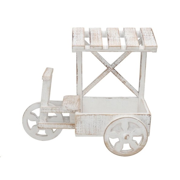 JARDINERA TRICICLO MARI BLANCA 43X17X39CM