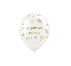 B/ 8 GLOBOS 90CM PERIM.:  MI PRIMERA COMUNIÓN