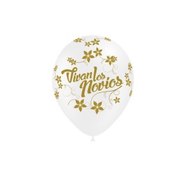 B/ 8 GLOBOS 95CM PERIM. BLANCO: VIVAN LOS NOVIOS