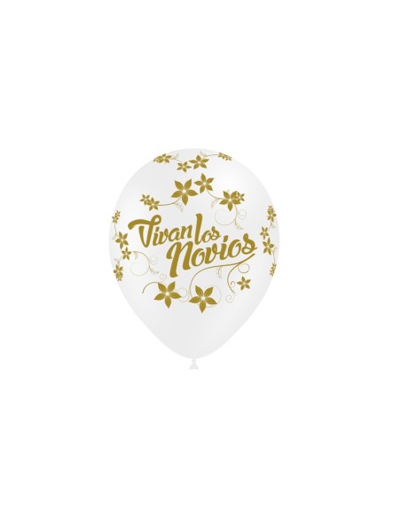 B/ 8 GLOBOS 95CM PERIM. BLANCO: VIVAN LOS NOVIOS