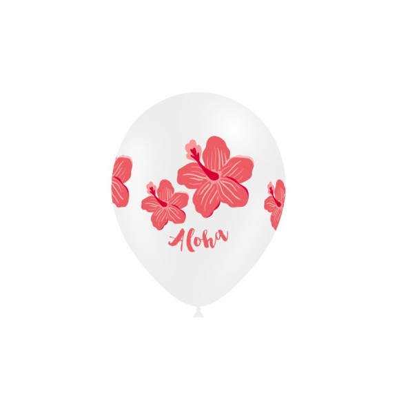 B/ 8 GLOBOS 95CM PERIM.: ALOHA ROJO