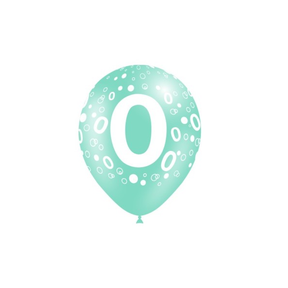 B/ 8 GLOBOS 95CM PERIM.: NÚMERO 0