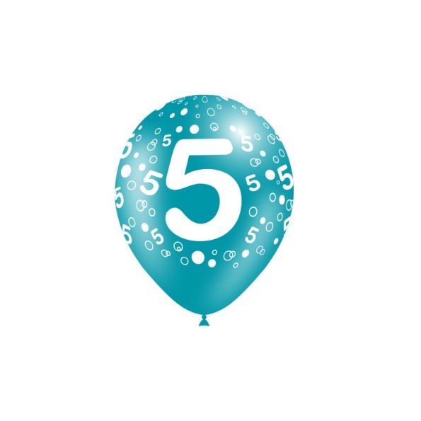 B/ 8 GLOBOS 95CM PERIM.: NÚMERO 5