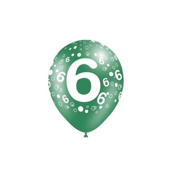 B/ 8 GLOBOS 95CM PERIM.: NÚMERO 6