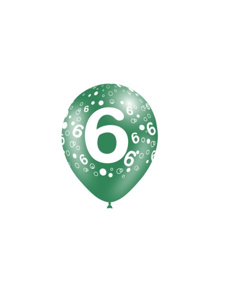 B/ 8 GLOBOS 95CM PERIM.: NÚMERO 6