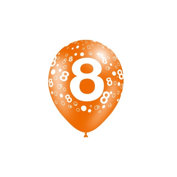 B/ 8 GLOBOS 95CM PERIM.: NÚMERO 8