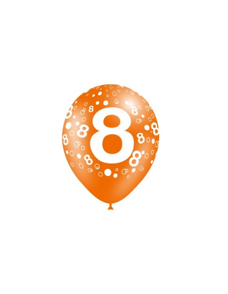 B/ 8 GLOBOS 95CM PERIM.: NÚMERO 8