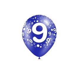 B/ 8 GLOBOS 95CM PERIM.: NÚMERO 9