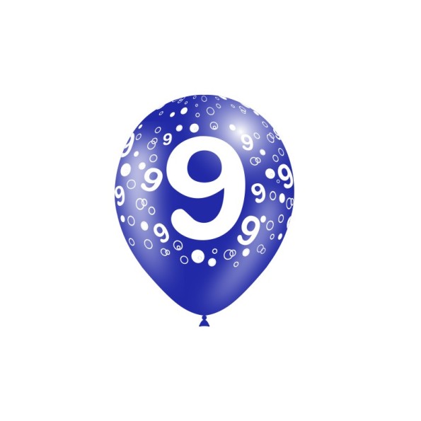 B/ 8 GLOBOS 95CM PERIM.: NÚMERO 9