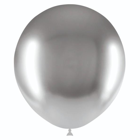 BOLSA 10 GLOBOS 140CM PERIM., BRILLIANT PLATA B02