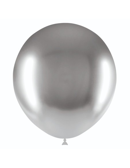 BOLSA 10 GLOBOS 140CM PERIM., BRILLIANT PLATA B02