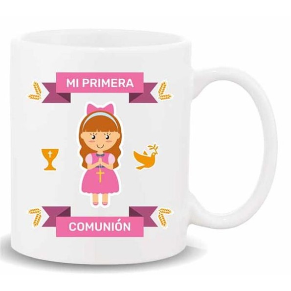 MUG CON MENSAJE ,MI PRIMERA COMUNION NIÑA