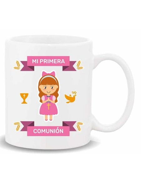 MUG CON MENSAJE ,MI PRIMERA COMUNION NIÑA