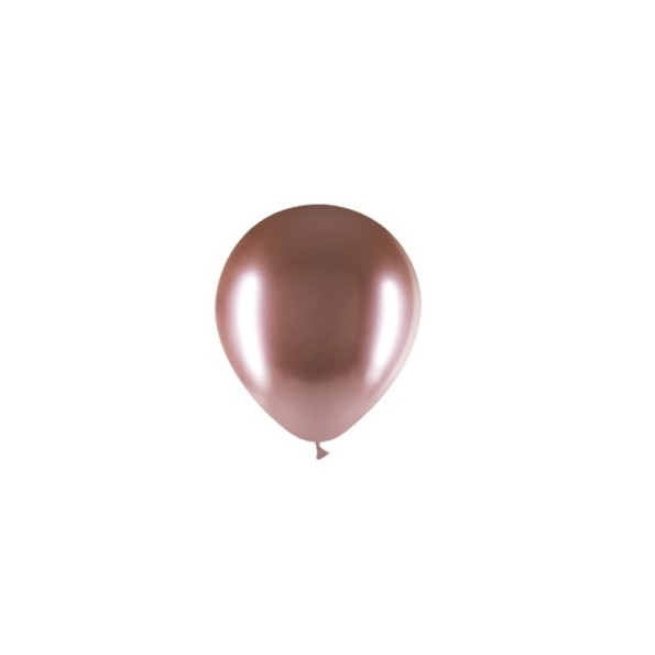 BOLSA 100 GLOBOS BRILLIANT 42CM PERIM., ORO ROSADO