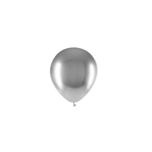 BOLSA 100 GLOBOS BRILLIANT 42CM PERIM., PLATA B02