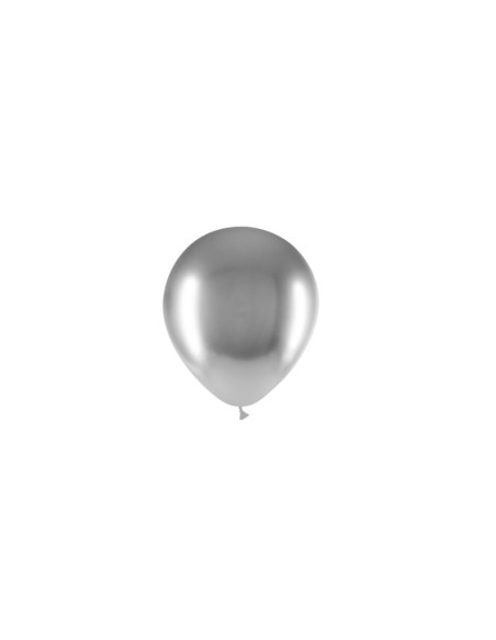 BOLSA 100 GLOBOS BRILLIANT 42CM PERIM., PLATA B02