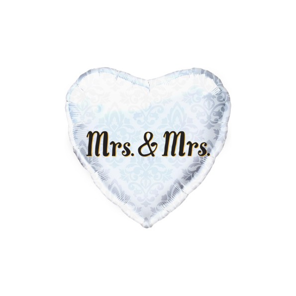 GLOBO FOIL 18'' CORAZÓN MRS. & MRS