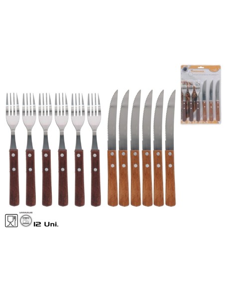 SET 6 TENEDOR + 6 CUCHILLOS 21X2CM