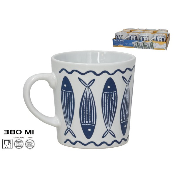 TAZA MUG PECES 380ML