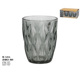 VASO CRISTAL LIZ X6 280ML GRIS