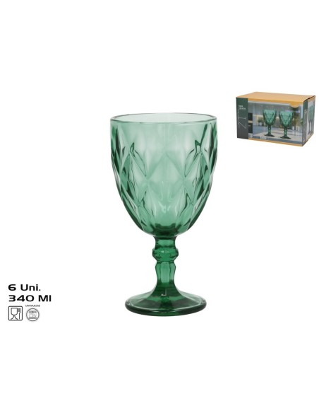 COPA CRISTAL LIZ X6 340ML VERDE