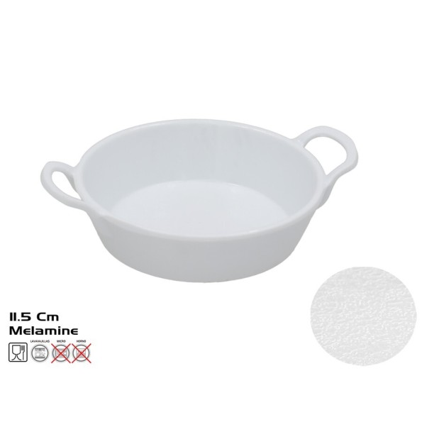 CACEROLA C/ASAS EMPLATAR MELAMINA 11.5CM BLANCO