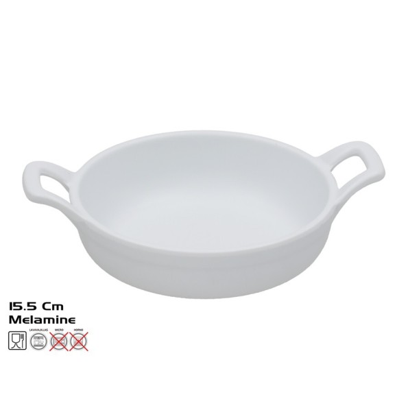 CACEROLA C/ASAS EMPLATAR MELAMINA 15.5CM BLANCO