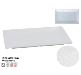 PLATO RECT. MELAMINA CARRIE 25X14.5CM BLANCO