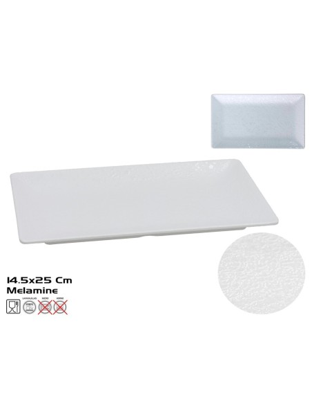 PLATO RECT. MELAMINA CARRIE 25X14.5CM BLANCO