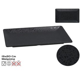 PLATO RECT. MELAMINA CARRIE 20X13CM NEGRO