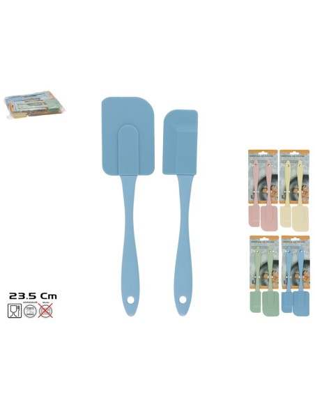SET 2 ESPATULA COCINA SILICONA 23.5X5CM 4 SURT