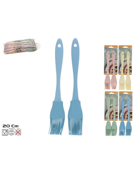 SET 2 BROCHA COCINA SILICONA 20X4CM 4 SURT
