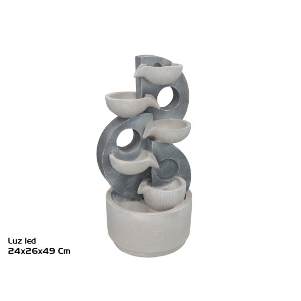 FUENTE HIRSHORN C/ 3 LED CALIDAS 26X24X49CM