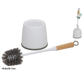 ESCOBILLERO MANGO BAMBU 43X13CM BLANCO