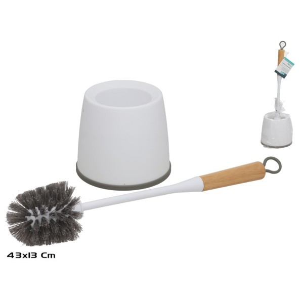 ESCOBILLERO MANGO BAMBU 43X13CM BLANCO