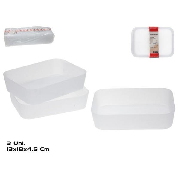 ORGANIZADOR X3 ZENIT 18X13X4,5CM BLANCO