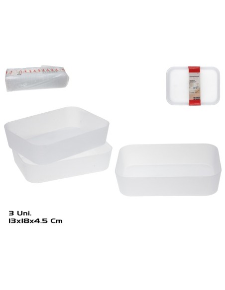 ORGANIZADOR X3 ZENIT 18X13X4,5CM BLANCO