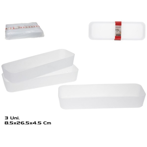 ORGANIZADOR  X3 ZENIT 26,5X8,5X4,5CM BLANCO