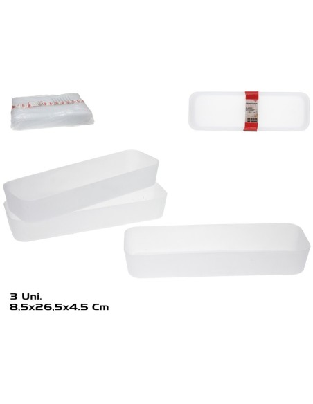 ORGANIZADOR  X3 ZENIT 26,5X8,5X4,5CM BLANCO