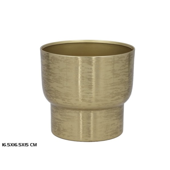 MACETERO 16,5X16,5X15 CM ALESSIA DORADO