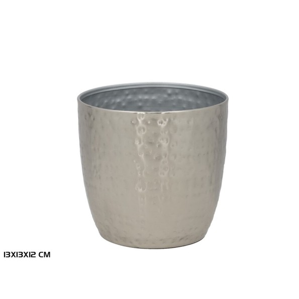 MACETERO 13X13X12 CM ISABELLA PLATEADO