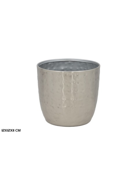 MACETERO 12X12X11 CM ISABELLA PLATEADO