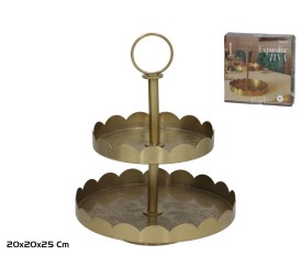 EXPOSITOR CUPCAKES 2 PISOS 20X20X25CM TINA ORO