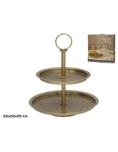 EXPOSITOR 2 PISOS 22X22X25CM LINA ORO