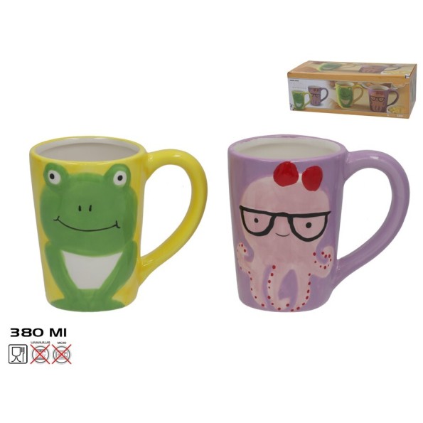 JARRA MUG PULPO/RANA 380ML BLANCA ZEN 2 STD